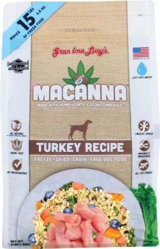 Grandma Lucy's Macanna Dog Food, Grain Free and Freeze-Dried - Salmon Recipe, 3Lb Bag