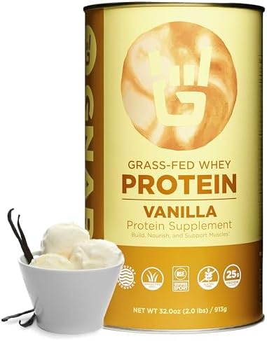Gnarly Nutrition Chocolate Protein Powder – NSF Sport Certified – 25g Protein, Muscle Repair – Grass Fed Whey Powder, Smooth Taste – Chocolate, 32 oz