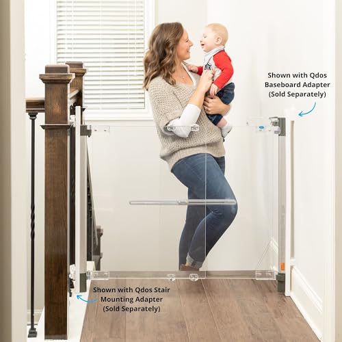 Qdos Safety Crystal Designer Baby Safety Gate - Meets Tougher European Standards - Modern Design and Unparalleled Safety - Beauty & Safety Together