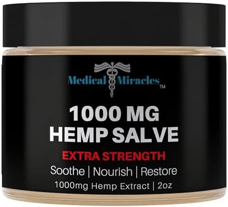 Medical Miracles Hemp Salve 1000 mg – Extra Strength Topical Skin Balm, Smooth Non-Greasy Feel, Fast-Absorbing Daily Use, 2 oz