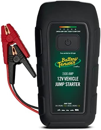 Battery Tender 1500 AMP Lithium Jump Starter - 12000mAh Portable Power Station - LED Flashlight Emergency Strobe - 3 Fast USB Charging Ports