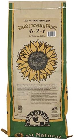 Down To Earth All Natural Fertilizers Organic Cottonseed Meal - 6-2-1, 20lb | Plant Food for Low pH, Acid Soil Loving Plants, High Nitrogen, Vegetable Gardens, Fruit Trees, Blueberries, Potatoes