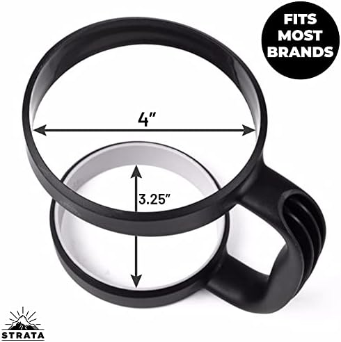 STRATA CUPS 30 oz Tumbler Handle - Available For 30 oz YETI Tumbler, OZARK TRAIL, Rambler Tumbler- BPA free (Black)