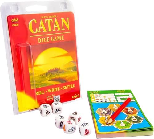 CATAN Dice Game - Portable Fun for On-the-Go Adventures! Strategy Game, Family Game for Kids and Adults, Ages 7+, 1-4 Players, 15-30 Minute Playtime