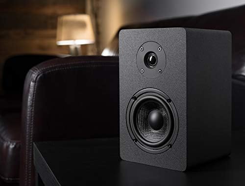 Micca MB42X Advanced 2-Way Passive Bookshelf Speakers, Stereo Pair, Black | Amplifier Required, 4-Inch Carbon-Fiber Woofer, 0.75-Inch Silk-Dome Tweeter, Desktop, Home Theater, Surround Sound