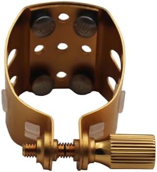 Eastern Music Saxophone Hard rubber mouthpiece Soprano alto Tenor metal ligature Ligature cap (Sandblust gold, Tenor MPC)