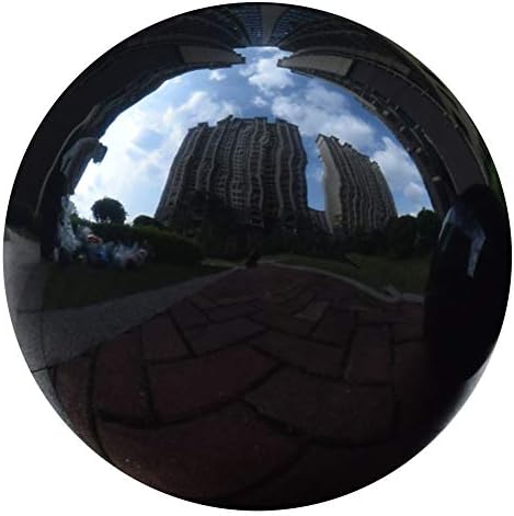 10 inch Gazing Ball, Black Garden Sphere Mirror Globe, Polished Reflective Smooth Ball, Durable Shiny Decoration for Garden, Patio, Yard, Home