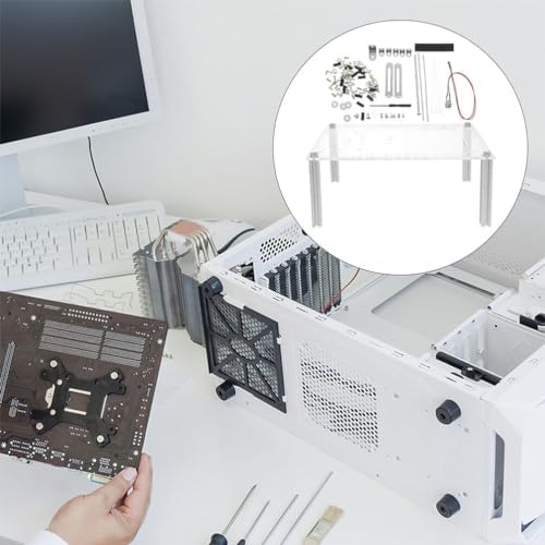 HOMSFOU Open Air Pc Case Bracket Micro ATX Motherboard Stand Open Frame Computer Case Compact Design for Component Testing and Custom Builds