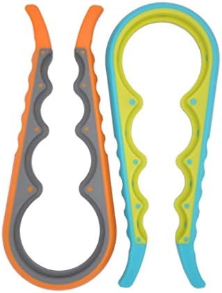 2 pcs Multi-Purpose Colourful Adjustable Rubber Strap Wrench Grip/Tighten Bottle Jar Can Opener for Small Hands