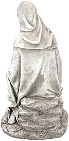 Design Toscano Anne with Young Mother Mary Holy Religious Garden Statue, 12 inches wide, 21 inches tall, Cast Stone Resin, Antique Stone Finish