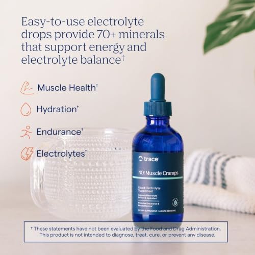 Trace Minerals No Muscle Cramps Liquid Electrolytes, 4 oz, 60 Servings | Sugar-free electrolyte concentrate, Ionic trace minerals, Keto-friendly