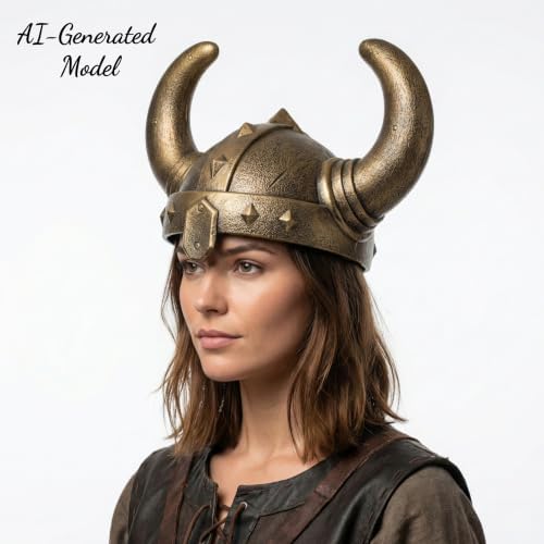 LOOYAR Vikings Medieval Costume Helmet - Horned Berserker Soldier Warrior Viking Age Hat Sallet Adult Toy for Battle Play Halloween Cosplay LARP