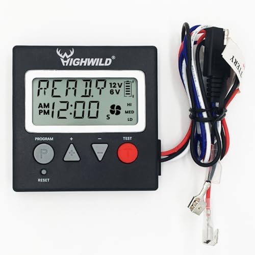Highwild 6V/12V Universal Game Feeder Digital Timer | Up to 8 Feed Times Deer Feeder Timer with Adjustable Feed Duration, Motor Speed, LCD Display
