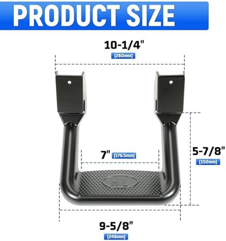 Kojem 2Pcs Silvery Aluminum Side Step Compatible with Chevy Chevrolet GMC Ford Isuzu Mitsubishi Dodge Jeep Nissan Toyota Mazda Side Hoop Step Polishing