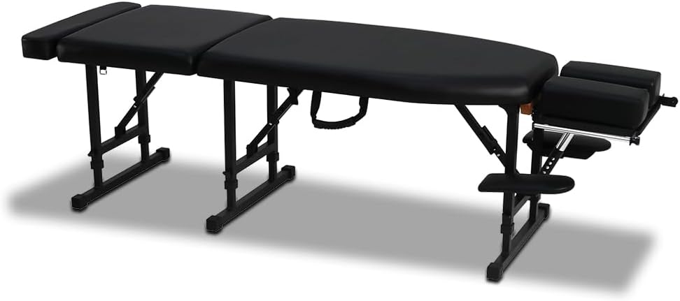 Sheffield 160 Elite Professional Portable Chiropractic Table - Lightweight Adjustable Folding Design (Charcoal)
