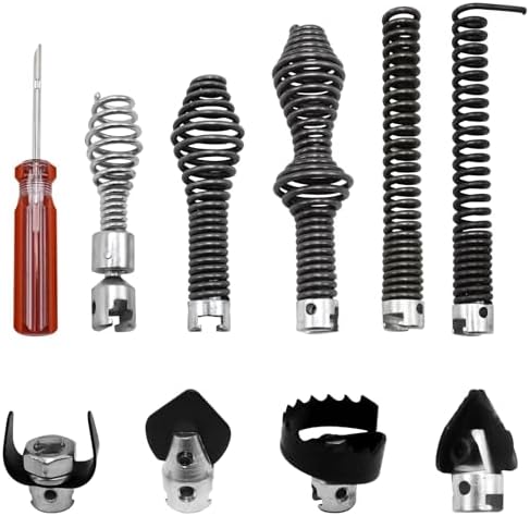 10-Piece Drain Snake Drill Attachment Kit，Drain Auger Cutter Kit, Compatible with K-400, C-4, C-6, C-7, C-8