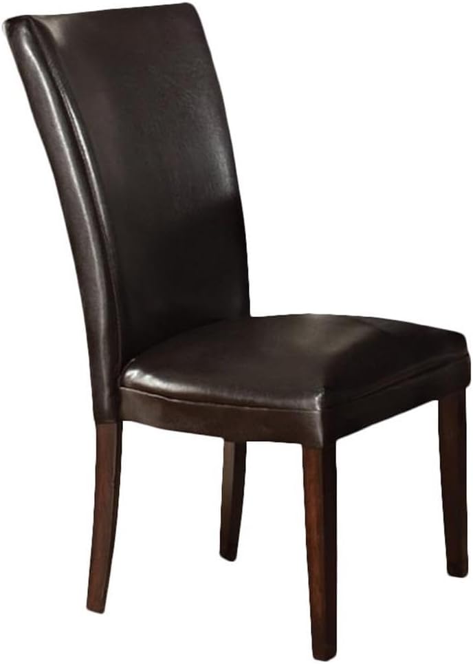 Steve Silver Company Hartford Parsons Chair, Vegan Leather, Contemporary Style, Dining Room, Kitchen, Asian Hardwood Solids, Ergonomic Shape Backing, 20" D x 28" W x 41" H, Brown