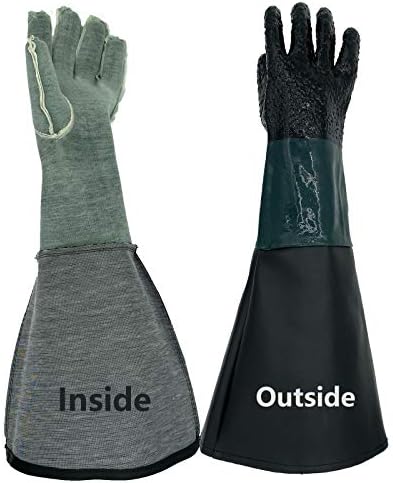Rubber Sandblaster Gloves for Abrasive Blasting be Used on Sandblast Cabinet Sand Blasting Gloves With Particle