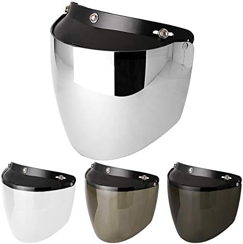 3-Snap Flip Shield Visor for Motorcycle Helmets (Clear)