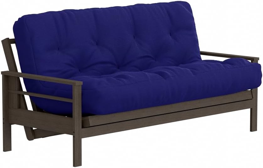 Royal Sleep Products by The Futon Factory 12 inch Foam Futon Mattress - Solid Black Fabric - Full Size - CertiPUR Certified Foams - Made in USA - (Frame not Included)