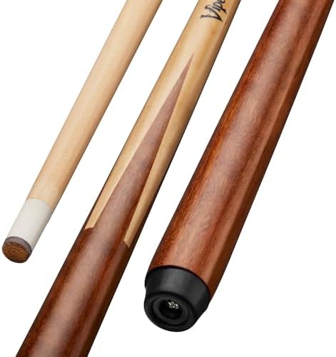 Viper 48-Inch 18-Ounce Commercial House 1 Piece Canadian Maple Billiard Pool Cue with 13mm Le Pro Leather Tip, Brown