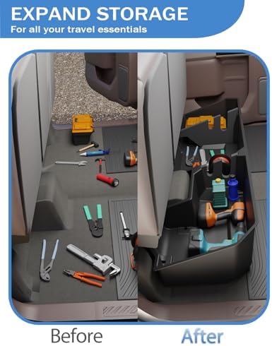 FengYu Under Seat Storage Box for 2015-2026 Ford F-150 F150 SuperCrew Cab | 2017-2026 F-250/F-350/F-450/F-550 Super Duty,F-150 Rear Underseat Storage Truck Organizer Tool Box