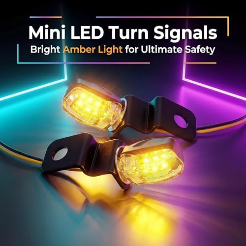 2PCS 12V Universal Motorcycle Mini Flowing LED Turn Signal Blinkers