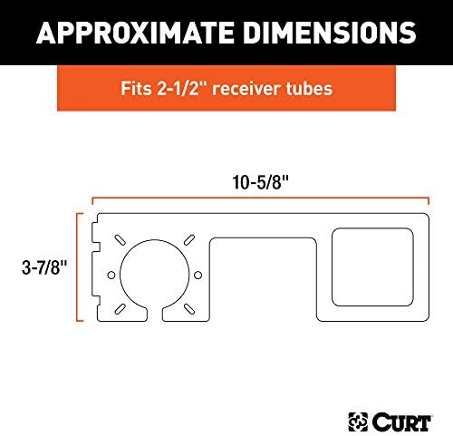 CURT 58003 Easy-Mount Trailer Wiring Bracket for 2-1/2 Inch Receiver, Fits 4 or 5-Way Flat and 6 or 7-Way Round Connector Sockets