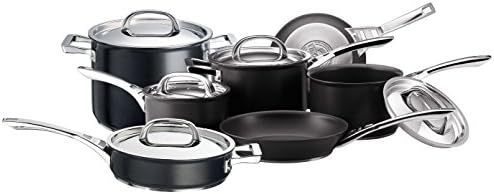 Circulon Infinite Induction Hob Pan Set - 6 Piece Non Stick Pots and Pans Sets with Stainless Steel Lids & Handles, Premium Dishwasher Safe Cookware, Black