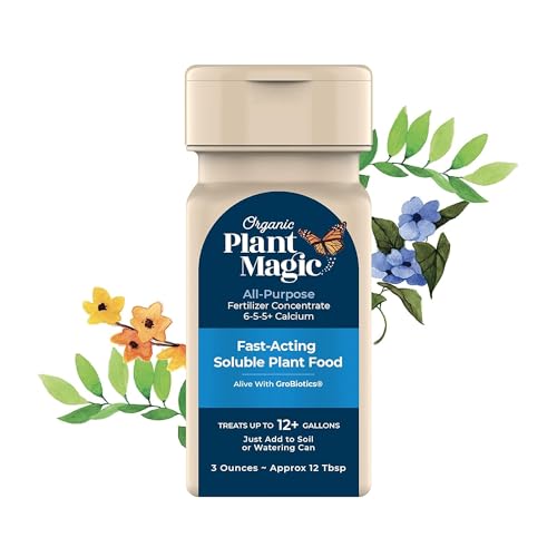 Organic Plant Magic Fertilizer & Plant Food for House Plants & Garden 1/2lb | Makes 32+ Gal of Organic Water Soluble Fertilizer for Plant Growth use on Vegetables, Flowers, Gardens & Indoor House Plants