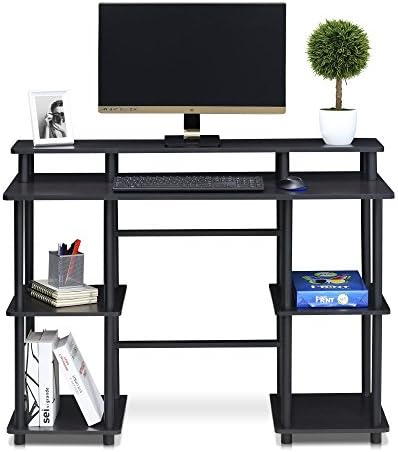 Furinno Turn-N-Tube Computer Desk, French Oak Grey/Black
