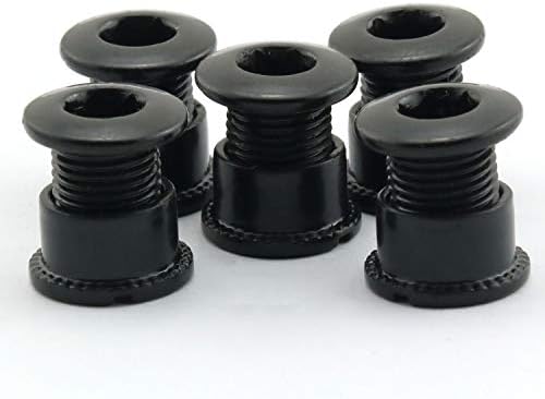 Ruiling 5pcs MTB Chainring Screw Mountain Road Bike Refitting Crankset Parts 4.9mm Fixing Bolts for Single Chainwheel Black
