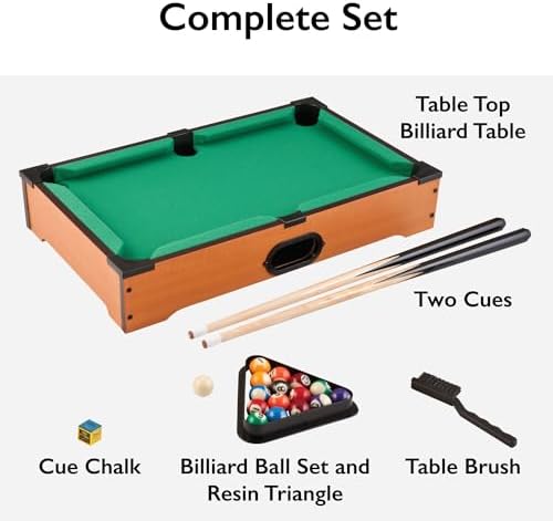 Mainstreet Classics 20-Inch Table Top Miniature Billiard/Pool Game Set