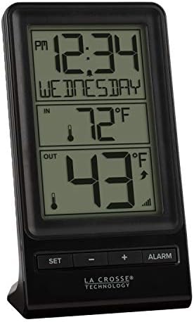 La Crosse Technology 308-1415BW Digital Wireless Thermometer with Time, Black
