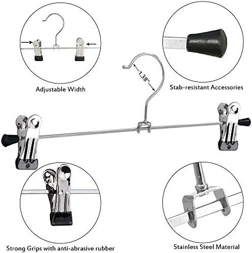 NORTHERN BROTHERS Pants Hangers with Clips, Heavy Duty 20 Pack
