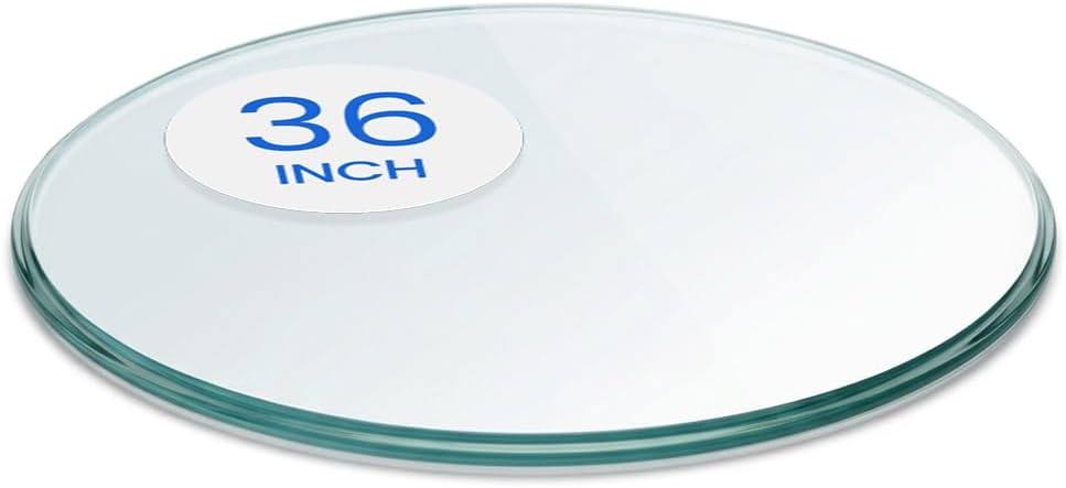 24 inch Round Glass Table Top - Tempered - 3/8" Thick Glass Surface, Safe Pencil Edge, Multipurpose for Dining Table, Patio, Coffee and End Table