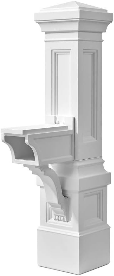 Step2 Atherton Grand Mail Post, Mailbox Not Included, Weather Resistant, Large Outdoor Mail Post, Made of Durable Plastic, Easy Install, Onyx Black