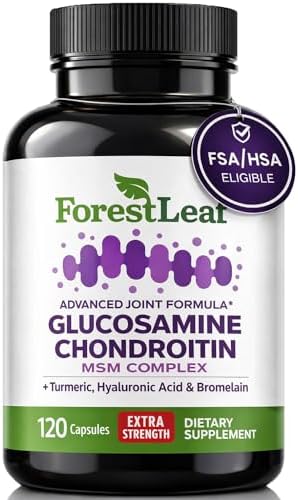 ForestLeaf Glucosamine Chondroitin MSM Joint Supplement Complex - 1200mg - 120 Caps
