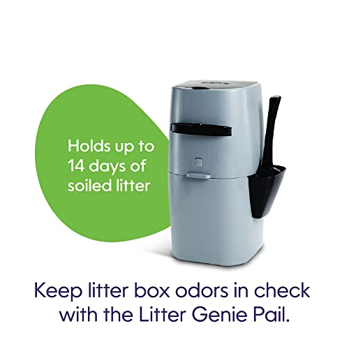 Litter Genie Standard Cat Litter Disposal Pail with 14 ft Standard Refill | Odor-locking pail, holds up to 14 days of cat litter