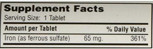 Ferrous Sulfate FC 325mg (5GR) Generic for Feosol Red Tablets 100 Tablets per Bottle 4 Pack Total 400 Tablets by Major Pharmaceuticals