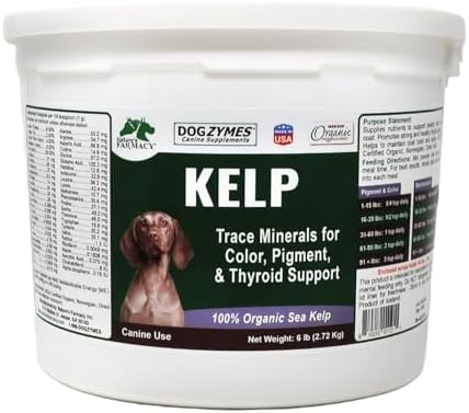Dogzymes Organic Norwegian Kelp for Pets, a Valuable Nutrition Source Rich in Iodine to Support Gland Function, Especially The Thyroid (3 Pound)
