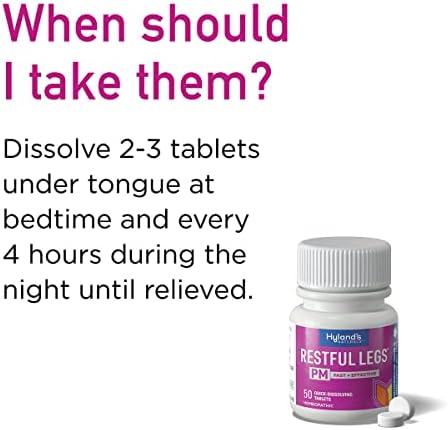 Hyland's Restful Legs PM, Nighttime Formula, Calms Agitated Legs so You Can Sleep, 50 Quick Dissolving Tablets (Pack of 2)