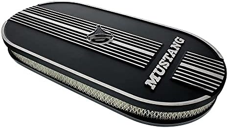 United Pacific 110293 Oval Aluminum Air Cleaner, With Mustang Logo For Dual 4 Barrel Carburetor