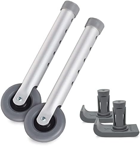 Deluxe KIT: Universal 3" Walker Wheels with Free Flexfit Walker Ski Glides