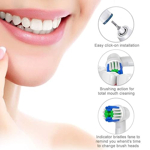 Replacement Toothbrush Heads Compatible with Oral B Braun, 12 Pcs | Professional Electric Toothbrush Brush Heads, Compatible with Oral B Replacement Heads Refill, 7000/Pro 1000/9600/500/3000