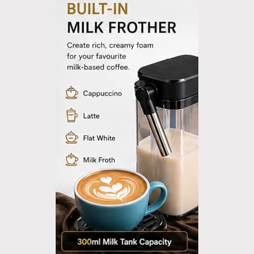 19 Bar Multi-Capsule Coffee Maker with Milk Frother | Compatible with Nespresso/K-Cup/E.S.E./DG, Adjustable Temp & Volume, 1.2L Water Tank
