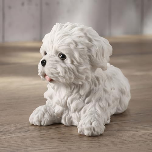 Veronese Design Maltese White Terrier Puppy Dog Animal Resin Figurine