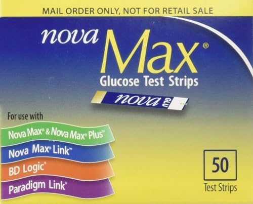 Nova Max Glucose Test Strips 250Ct. Nfrs Bundle Savings (5 boxes of 50Ct= 250CT Total)