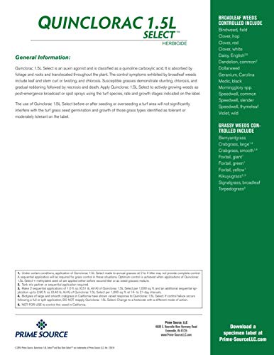 Primesource Quinclorac 1.5 Select Liquid Crabgrass Killer 7.5 Ounces