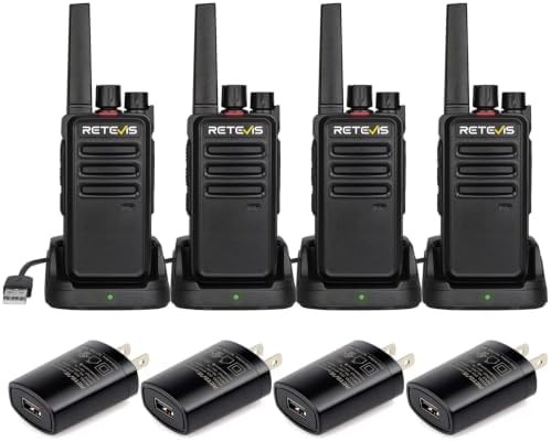 Retevis RT68 Walkie Talkies for Adults, Portable FRS Two-Way Radio (4 Pack) | Splash-Proof & Weather-Resistant, Powerful 500mW Speaker
